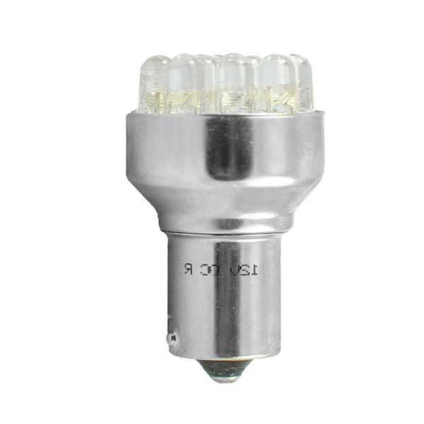 P21W 12V BA15s LED 12xFlux 5mm ΚΟΚΚΙΝΟ (ΜΟΝΟΠΟΛΙΚΟ) BLISTER 2ΤΕΜ.