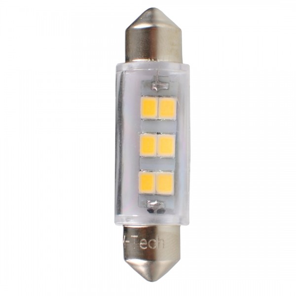 ΛΑΜΠΑΚΙΑ ΠΛΑΦΟΝΙΕΡΑΣ C5W/C10W 12V SV8.5 0,75W 41mm 6xSMD2835 LED OSRAM ΛΕΥΚΟ  BLISTER 2ΤΕΜ. M-TECH