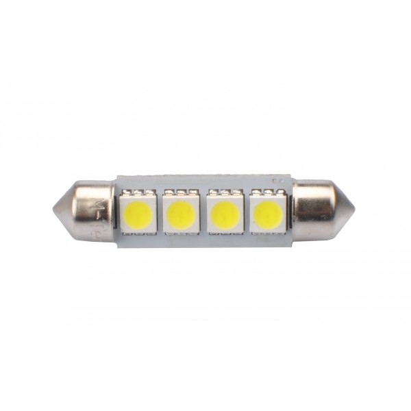 ΛΑΜΠΑΚΙΑ ΠΛΑΦΟΝΙΕΡΑΣ C5W/C10W 12V 0,96W SV8,5 41mm CAN-BUS LED 4xSMD5050 PREMIUM ΛΕΥΚΟ BLISTER 2ΤΕΜ