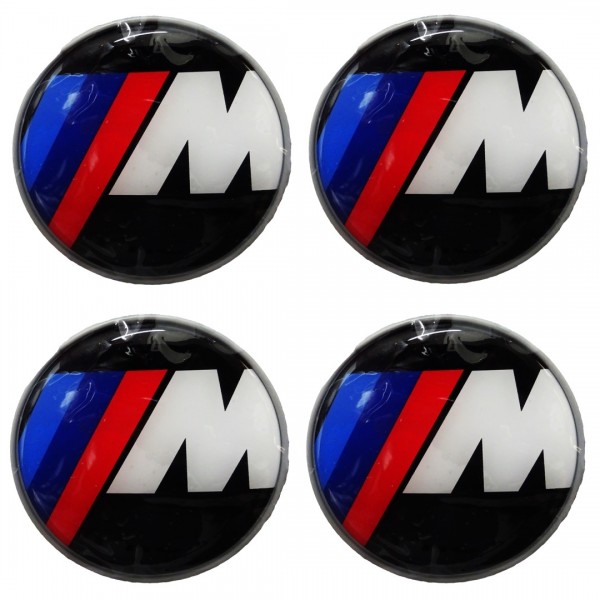 BMW (ΣΕΙΡΑ M) ΤΑΠΕΣ ΚΕΝΤΡΟΥ ΖΑΝΤΑΣ ΜΑΥΡΟ ΚΟΥΜΠΩΤΕΣ (ΕΣΩΤΕΡ. 64mm ΚΑΙ ΕΞΩΤΕΡ. 68mm) 4ΤΕΜ.