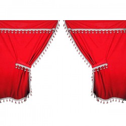 ΣΕΤ ΚΟΥΡΤΙΝΑΚΙΑ-ΣΚΙΑΣΤΡΑ ΦΟΡΤΗΓΟΥ PREMIE ΚΟΚΚΙΝΟ