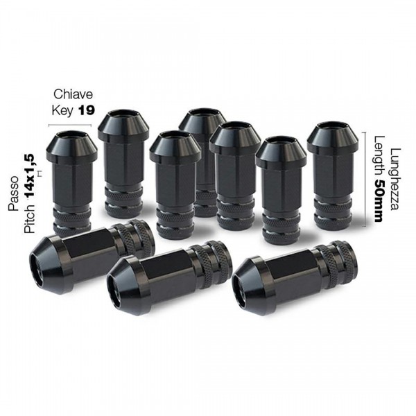 Simoni Racing - ΠΑΞΙΜΑΔΙ ΚΩΝΙΚΟ 14x1,5 (50mm) (19) ΜΑΥΡΟ 10ΤΕΜ.