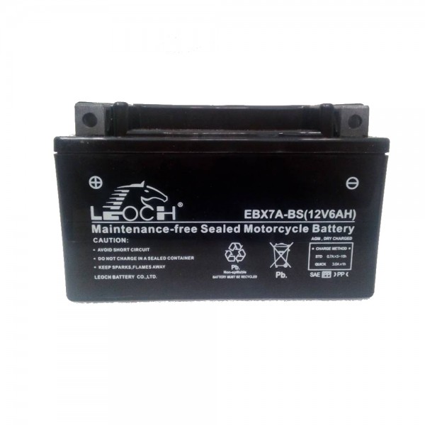 Μπαταρία MOTO Leoch EBX7A-BS 6Ah (YTX7A-BS,YTX7A-4, YTX7ABS, GTX7A-BS, PTX7A-BS) AGM 