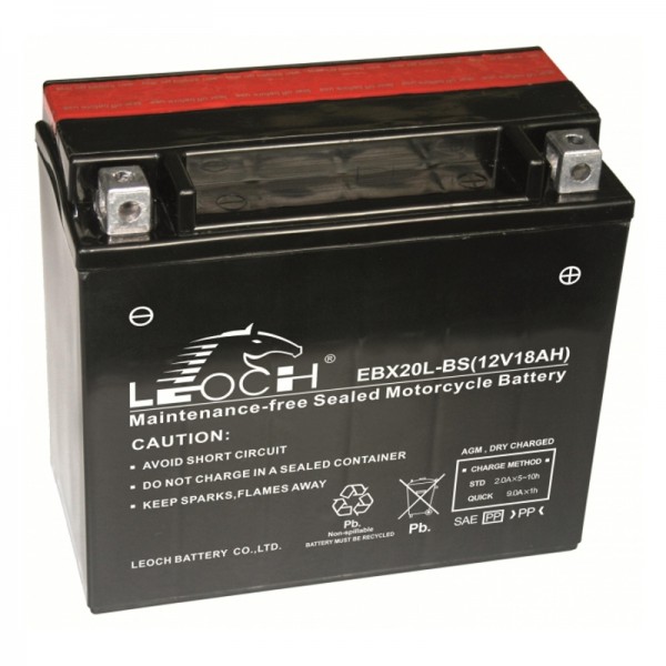 Μπαταρία MOTO Leoch EBX20L-BS 18Ah (YTX20L-BS, YTX20L-4, GTX20L-BS) AGM