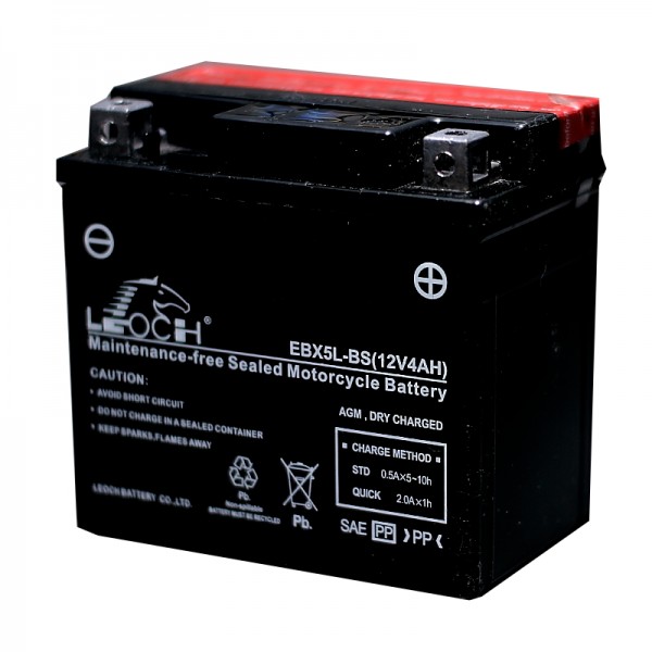Μπαταρία MOTO Leoch EBX5L-BS 4Ah (YTX5L-BS, YT5L-4, YT5L-BS, GTX5L-BS, GT5L-BS, GTX5L, GT5L) AGM