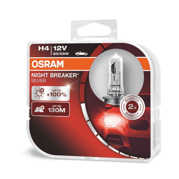 Λάμπες Osram H4 Night Breaker Silver 64193NBS-HCB 2τμχ