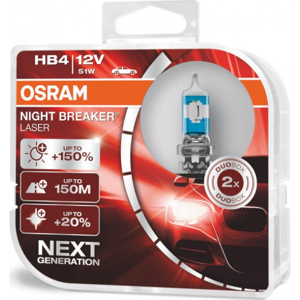 Λάμπες Osram HB4 Night Breaker Laser 9006NL-HCB 2τμχ